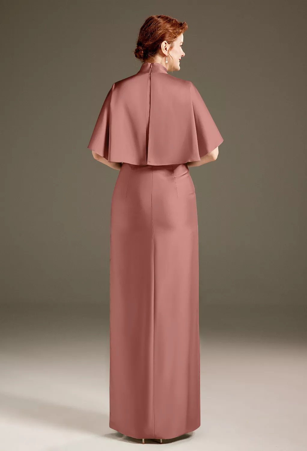 AW Luster Desert Rose  Mother of The Bride Dresses With Wraps